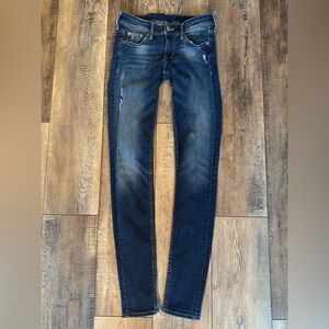 H&M &DENIM Low Waist Skinny Distressed Jeans 26/32